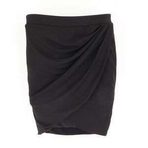 Vera Moda Straight Skirt Stretch‎ Womens 34 XS (27 INCH WAIST) Black Gold Zipper